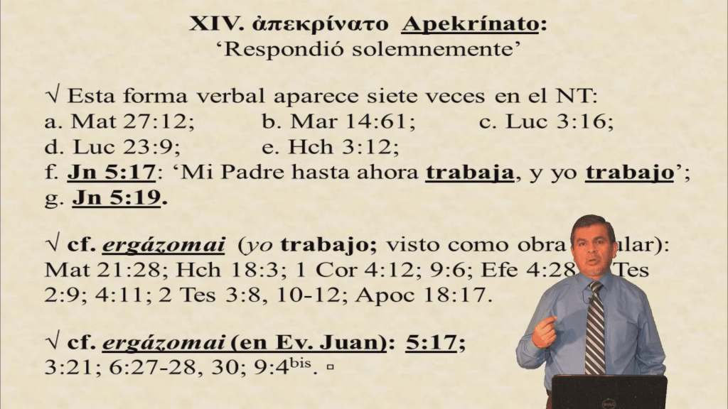 Apekrínato y Ergázomai / Voces bíblicas&nbsp;originales