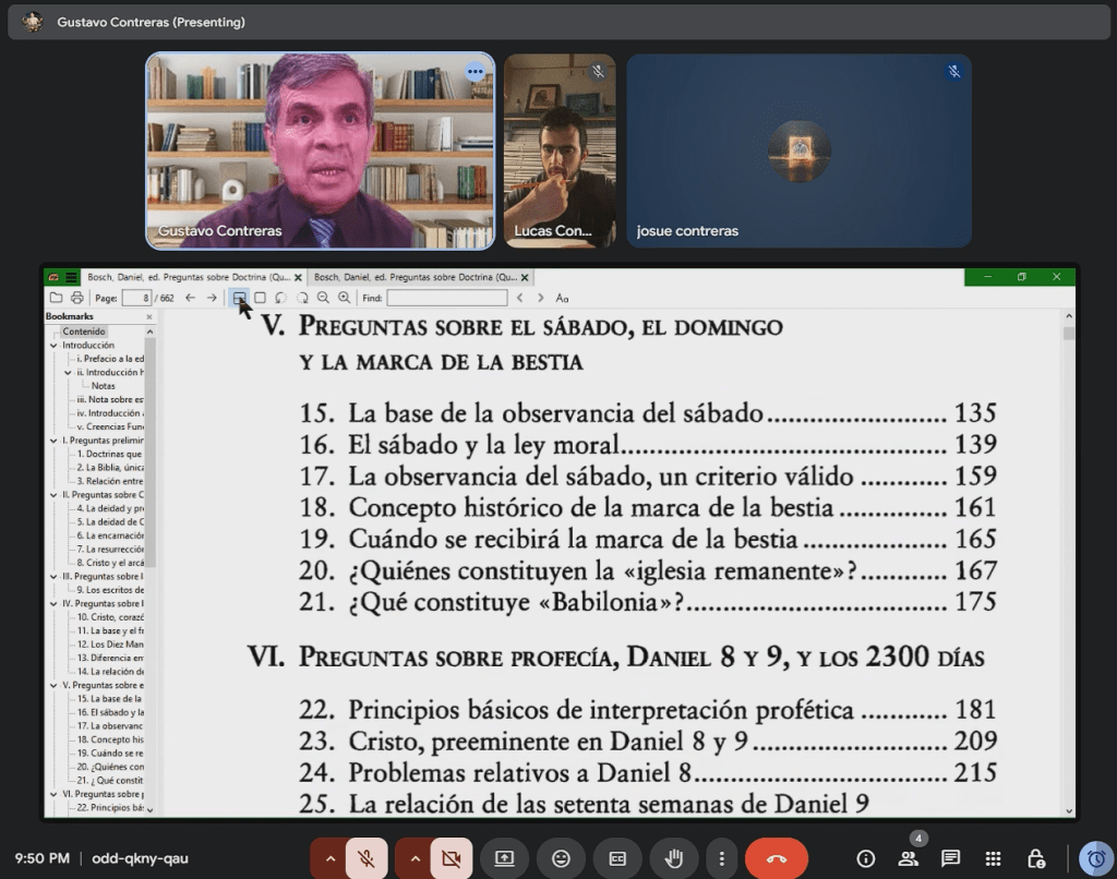 Los adventistas del séptimo día responden Preguntas sobre doctrina (QOD): Índice Google&nbsp;Meet